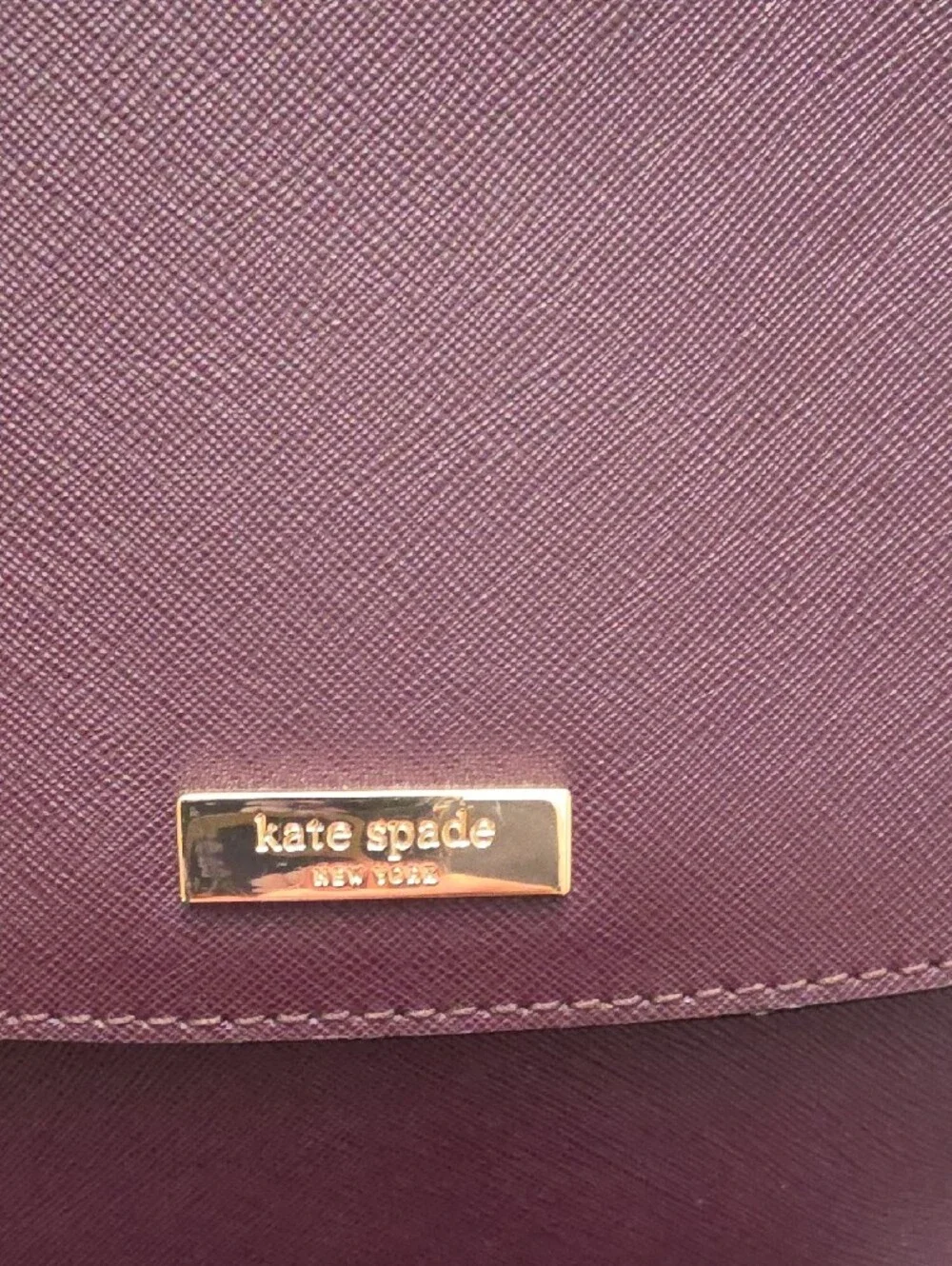 kate spade plum leather top-handle satchel with matching wallet set